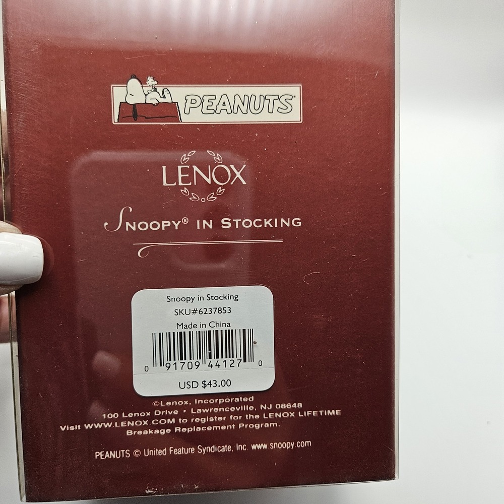 Lenox Peanuts Snoopy Stocking Christmas Hanging Ornament 2003 MPN 6237853 - Picture 4 of 16